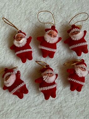 Vtg Holiday Santa Claus Felt Ornaments - Red (Unbranded) lightweight christmas